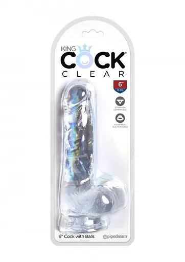 Фаллоимитатор King Cock Clear 6 Inch 17.7 см прозрачный - фото 2
