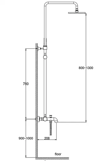 Душевая система Kohlman Axel Black Matt с изливом QW277AB, Черный матовый - фото 2