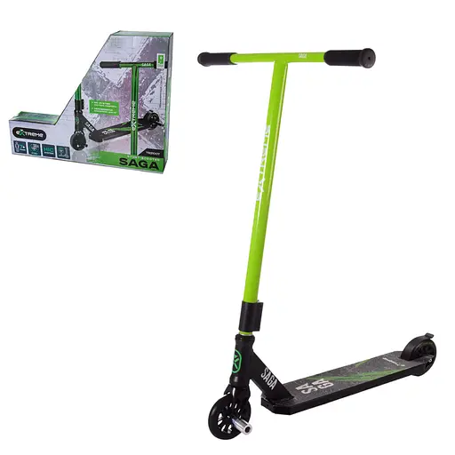 Самокат трюковый 2-х колесный TR21007 (RL7T) Extreme Motion SAGA, колеса PU 110 мм Зеленый