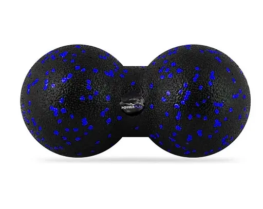Набір для масажу та йоги PowerPlay PP_4093 EPP (3 м'ячики + валик масажер 15*5,3 см) Blue + гумка 7,5 кг (PP_4093_Blue) - фото 3