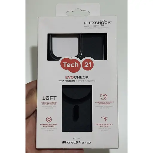 Оригінальний протиударний чохол Tech21 Evo Check MagSafe для Iphone 15 Pro Max (6.7") Smokey Black - фото 11