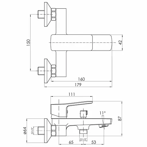 Смеситель для ванны Volle Toledo хром 1551.030101 Хром - фото 2