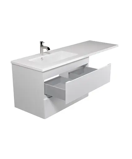 Тумба Мойдодир Unik 80-A Adam 140 L Білий підвісна з крилом над пральною машиною Білий - фото 2