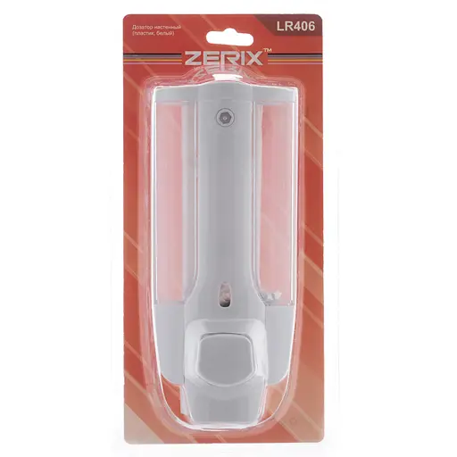 Дозатор для рідкого мила настінний білий Zerix LR406 ZX2717, Білий - фото 2
