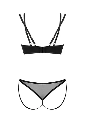 Комплект еротичної білизни Obsessive Nesari XS/S (чорний) - фото 14