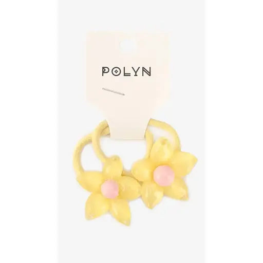 Резинка с украшениями для девочки Polin 2 шт 4048A-23 Желтый - фото 1