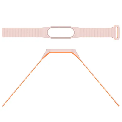 Ремешок Dual-color Magnetic для Xiaomi Mi Band 9/8/10 Light Pink/Orange - фото 4