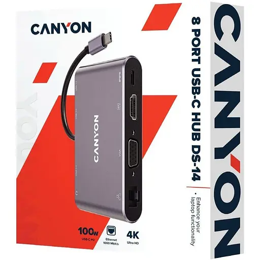 USB-хаб Canyon 8-in-1 USB-C (CNS-TDS14) - фото 2