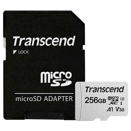 Карта памяти Transcend 256GB microSDXC UHS-I/U3 Class 10 300S A1 (TS256GUSD300S-A) - фото 1