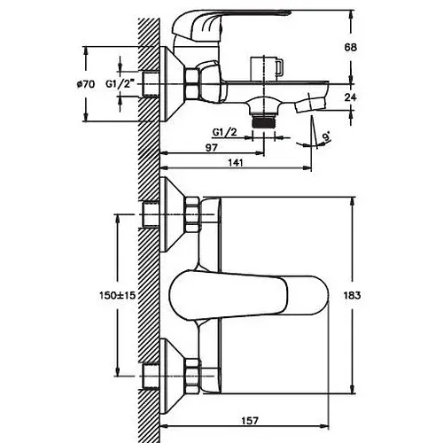 Смеситель для ванны Haiba DARIO 009 (HB0873) - фото 2
