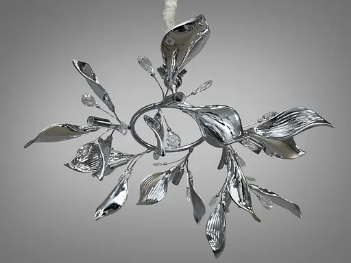 Підвісна люстра з керамічними елементами, 6 ламп, хром - фото 4