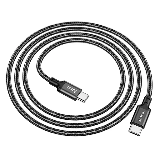 Кабель HOCO X14 Type-C to Type-C 60W, 1m, nylon, aluminum connectors, Black - фото 6
