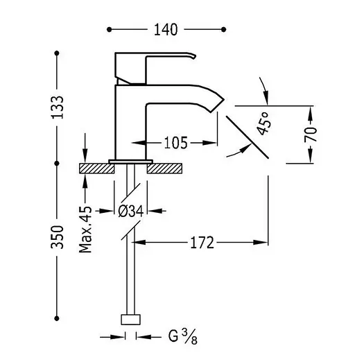 Смеситель для умывальника Tres Cuadro 10610302 000004866 Хром - фото 2
