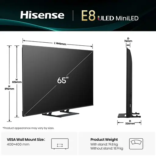 Телевізор Hisense 65E8Q - фото 2