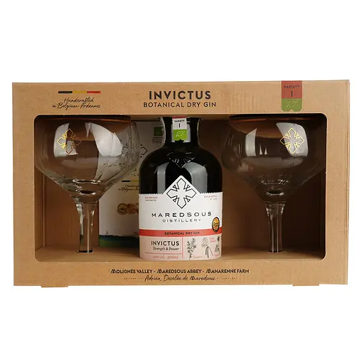Джин Maredsous Distillery Invictus 40% 0.5 л з двома келихами в подарунковій упаковці - фото 2