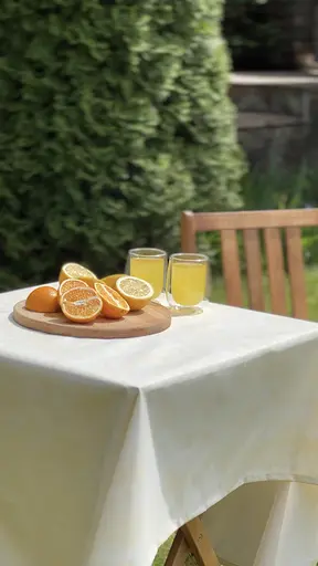 Водоотталкивающая скатерть Мрамор песочный 280х140 см (+ 6 салфеток 30х40 см)