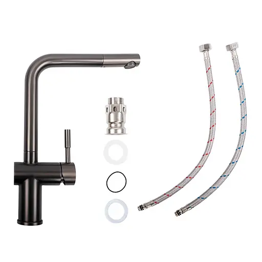 Змішувач для кухні Platinum PVD 8006 A-LI чорний - фото 2