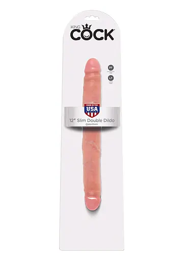 Двухсторонний фаллоимитатор King Cock Slim Double 30 см телесный - фото 4