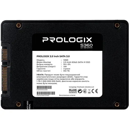 SSD диск 512GB Prologix S-360 2.5 SATAIII TLC - фото 2