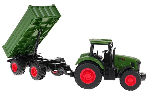Трактор с прицепом Ramiz 1:24 зеленый - фото 3
