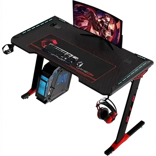 Геймерский компьютерный стол GT Racer T-1212, 120x60x73 Black (T-1212 (120x60x73) Black) - фото 1