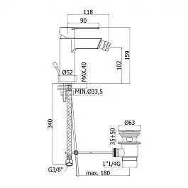 Смеситель для биде Paffoni Ringo с донным клапаном black matt RIN135NO, Черный матовый - фото 2