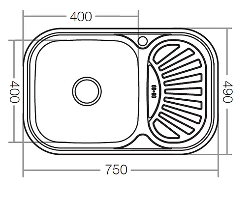 Мойка кухонная ZERIX Z7549-08-180E satin (ZX1606) - фото 2