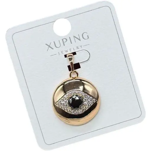 Підвіска на ланцюжок Xuping Кругле око з медичного золота з камінцями під золото - фото 1