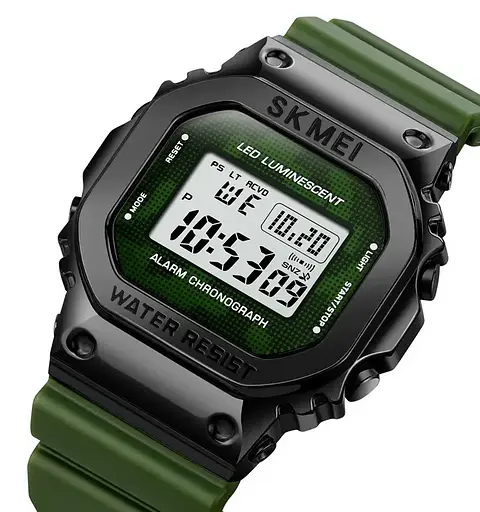 Чоловічий наручний спортивний годинник Skmei 1851 Зелений - фото 2