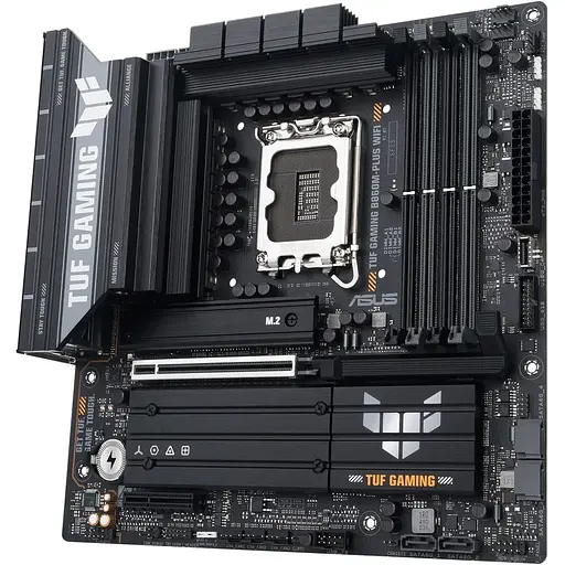 Материнська плата Asus TUF Gaming LGA1851, B860M-PLUS WIFI, B860, 4xDDR5, 1xPCI-E 5.0 x16, 1xPCI-E 4.0 x4, 4xSATA3, 3xM.2, Realtek 7.1, Realtek 2.5Gb, WiFi 7, Bluetooth 5.4, HDMI/DP/Type-C, MicroATX - фото 4