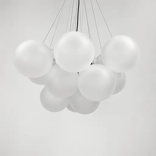 Люстра-пучок в черном корпусе ⌀ 60 см 12 шариков Line.F MJ 140-650 BK+WT - фото 2