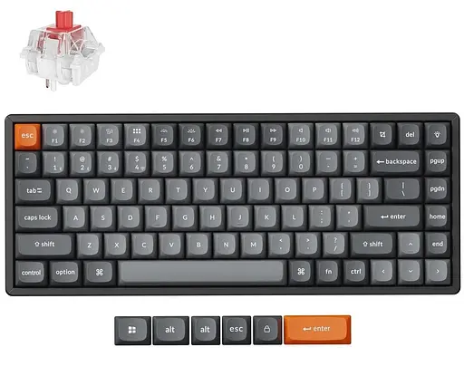 Клавіатура Keychron K2 Max 75% Compact K Super Red Hot-Swap EN/UKR RGB Black (K2M-J1-UA) - фото 1