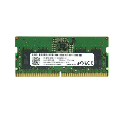 Пам'ять SO-DIMM, DDR5, 8Gb, 5600 MHz, Micron, 1.1V, CL46 (MTC4C10163S1SC56BD1)