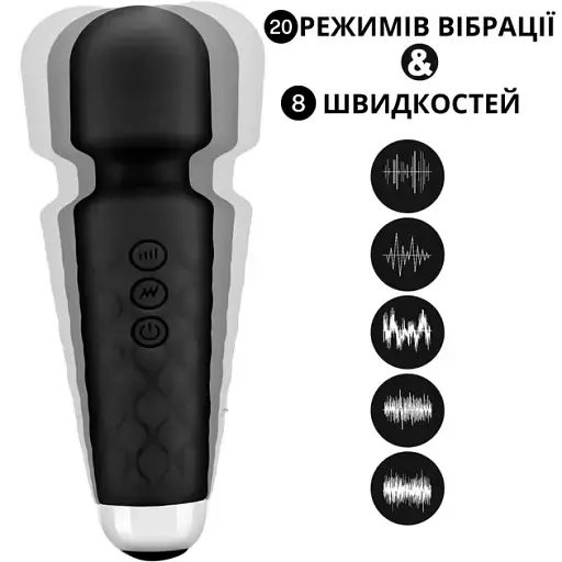 Вібратор-масажер I'MCUM Magic Wand Чорний (IM-ZDB006) - фото 3