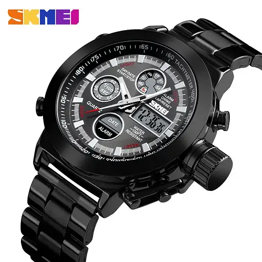 Чоловічий спортивний наручний годинник Skmei 1515 (Чорний) - фото 2