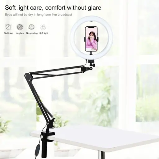 Кільцева USB LED лампа Puluz PKT3090B 10,2" зі струбциною - фото 6