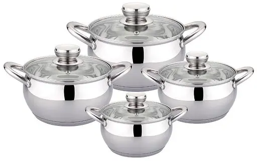 Набір каструль Haus Roland HR113-2 із нержавіючої сталі 8в1 - фото 3