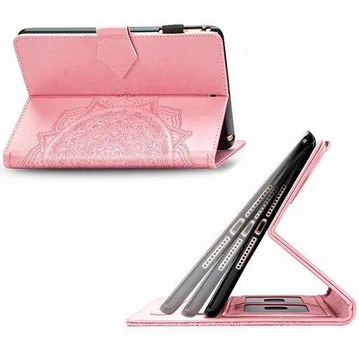 Кожаный чехол Epik Art Case с визитницей для Samsung Galaxy Tab S7+ Розовый - фото 5