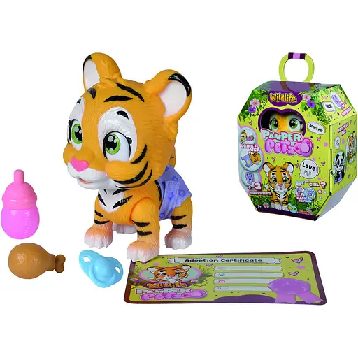 Игровой набор Simba Pamper Petz Тигренок, который пьет и писает с цветной лапкой 3 аксессуара-сюрприза (5953575)