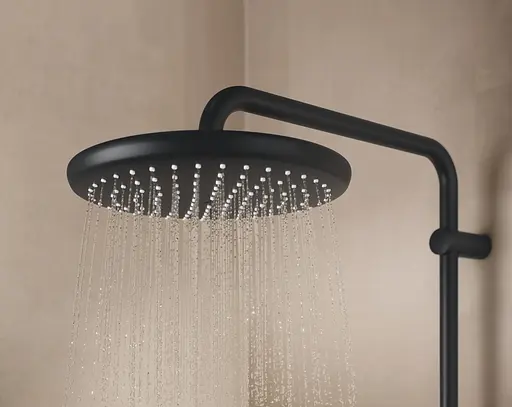 Душова система з термостатом для настінного монтажу Grohe Tempesta System 250 266702431, Чорний матовий - фото 6