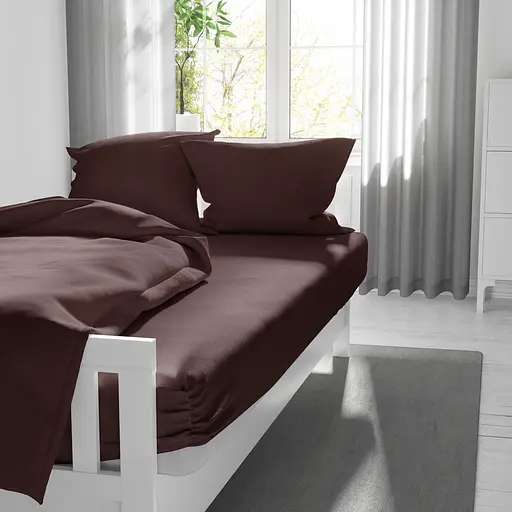 Простирадло на резинці LeLit В-1210 бязь 140 x 200 + 25 см коричневе (le2000000319445) - фото 4