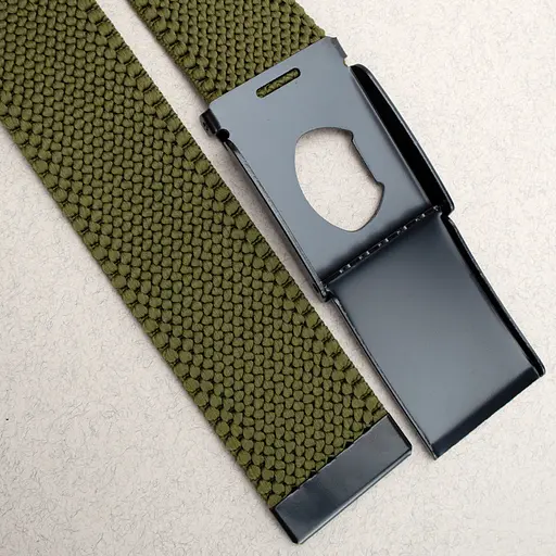 Ремінь-гумка чоловічий на затиску PS-40023 (115 см) плетений кольору хакі - фото 4