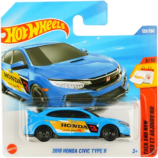 Базовая машинка Hot Wheels Then and Now 2018 Honda Civic Type R голубая (5785) JBB77-N522  