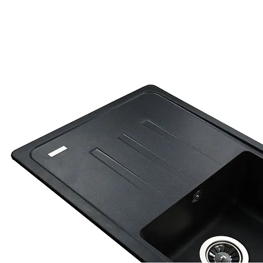 Кухонная мойка гранитная Globus Lux Lugano черный металiк 780х435мм-А0001, Черный - фото 3