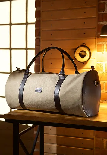 Сумка Harper MAXI з канвасу з темно-коричневими шкіряними вставками - фото 2