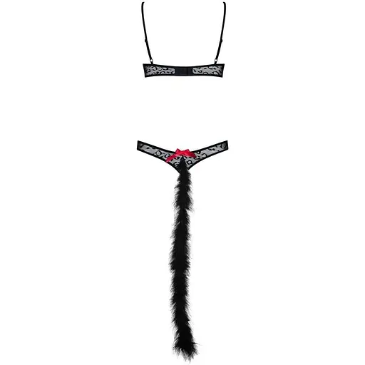 Еротичний костюм гепарду Obsessive Gepardina 3 pcs costume чорний L/XL - фото 6