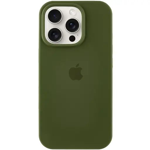 Чохол Silicone Case Full Protective (AA) для Apple iPhone 15 Pro Max (6.7) Зелений / Dark Olive - фото 1