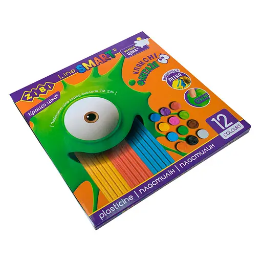 Пластилін 12 кольорів, 240 г, ZB.6224 SMART Line ZiBi, в коробці (4823078931986) - фото 1