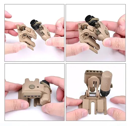 Тактический фонарик на шлем (белый и красный свет) Койот - фото 11