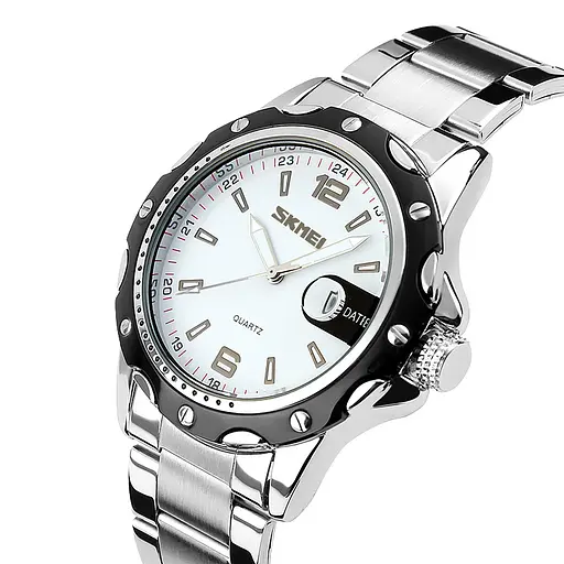Часы наручные мужские Skmei 0992 White stainless steel, 0992SWT (12310) - фото 2